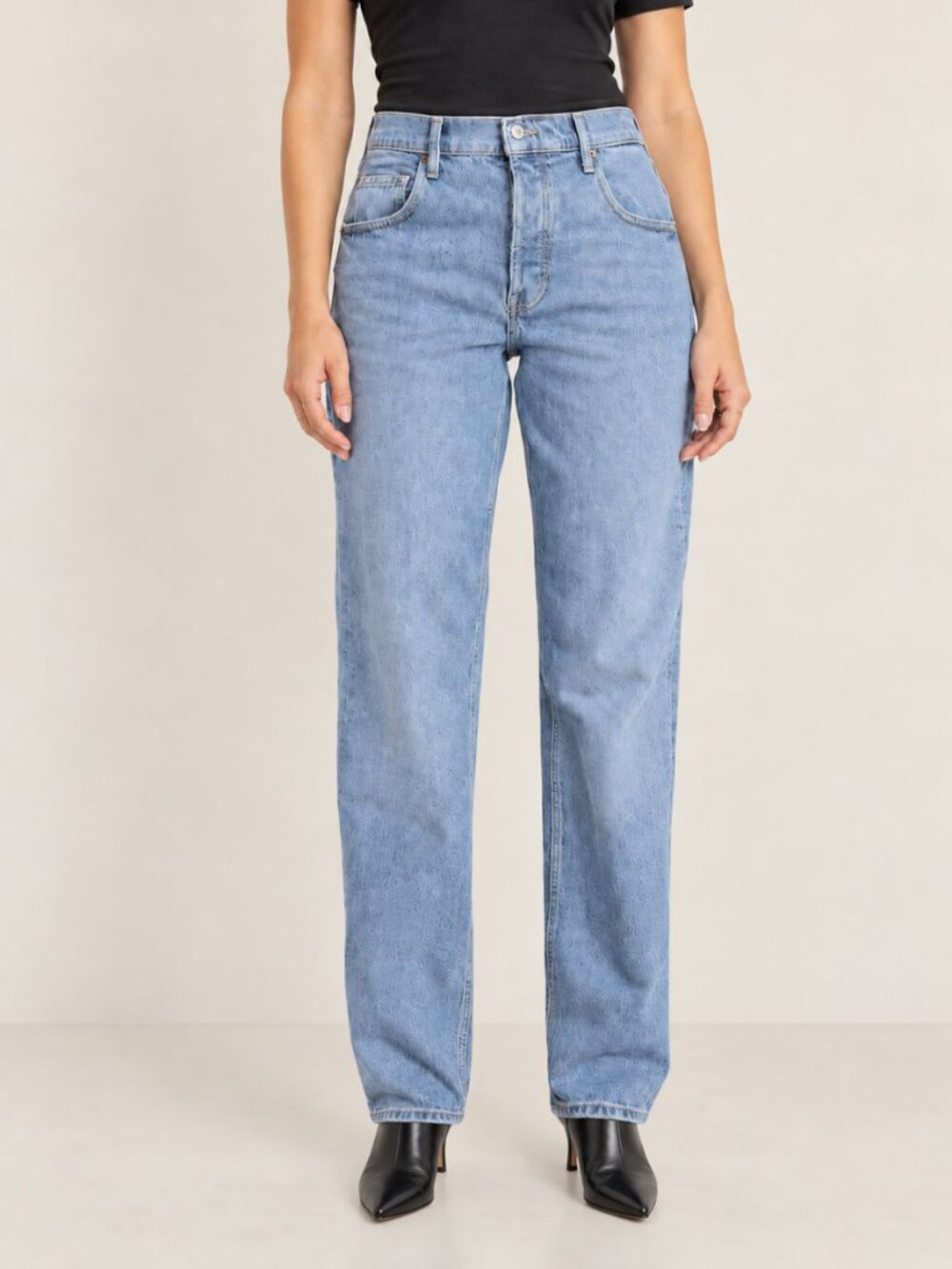 Old Navy Mid-Rise Slouchy Straight Jeans 12 Regular Medium Wash New